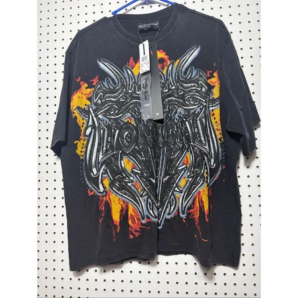 SMOKE RISE LUMINOUS WIDE CROPPED T-SHIRT SIZE M